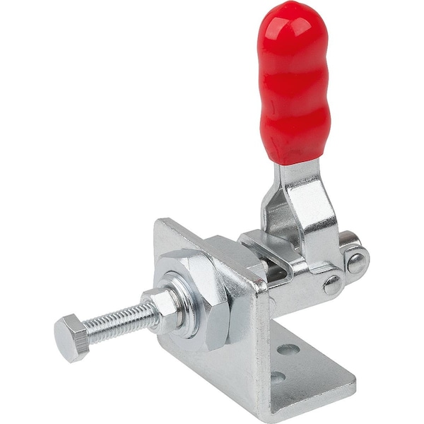 Push-Pull Clamp Standard, With Mounting Bracket, F2=1000, Steel Galvanized, Comp:Plastic Comp:Red